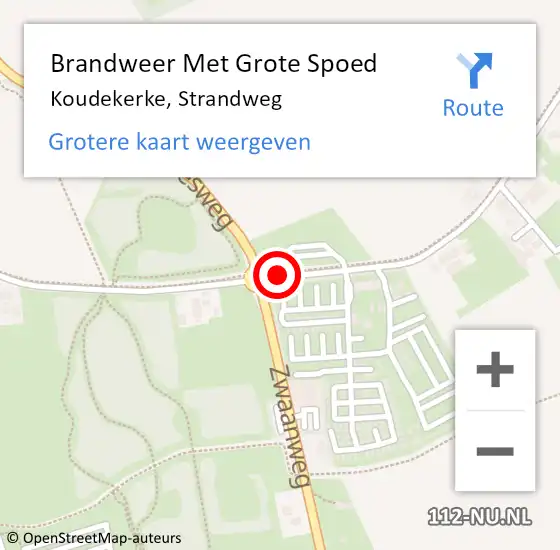 Locatie op kaart van de 112 melding: Brandweer Met Grote Spoed Naar Koudekerke, Strandweg op 27 februari 2021 11:17