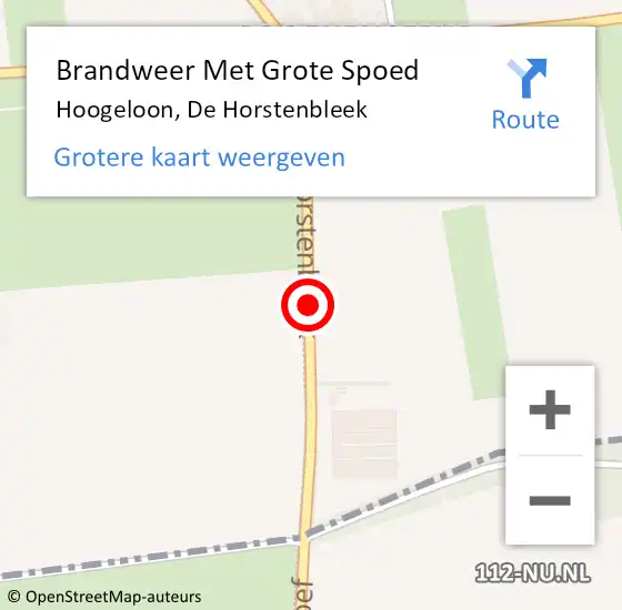 Locatie op kaart van de 112 melding: Brandweer Met Grote Spoed Naar Hoogeloon, De Horstenbleek op 27 februari 2021 11:27