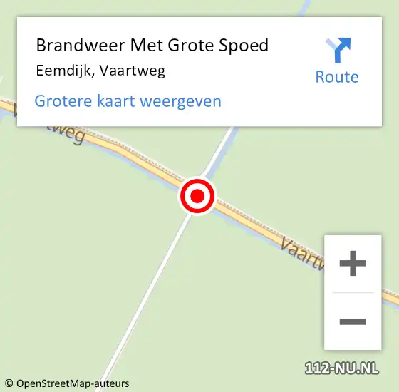 Locatie op kaart van de 112 melding: Brandweer Met Grote Spoed Naar Eemdijk, Vaartweg op 27 februari 2021 12:32