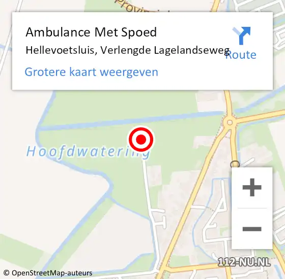 Locatie op kaart van de 112 melding: Ambulance Met Spoed Naar Hellevoetsluis, Verlengde Lagelandseweg op 27 februari 2021 12:35