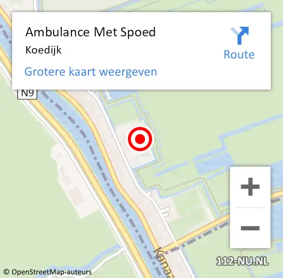 Locatie op kaart van de 112 melding: Ambulance Met Spoed Naar Koedijk op 27 februari 2021 16:47