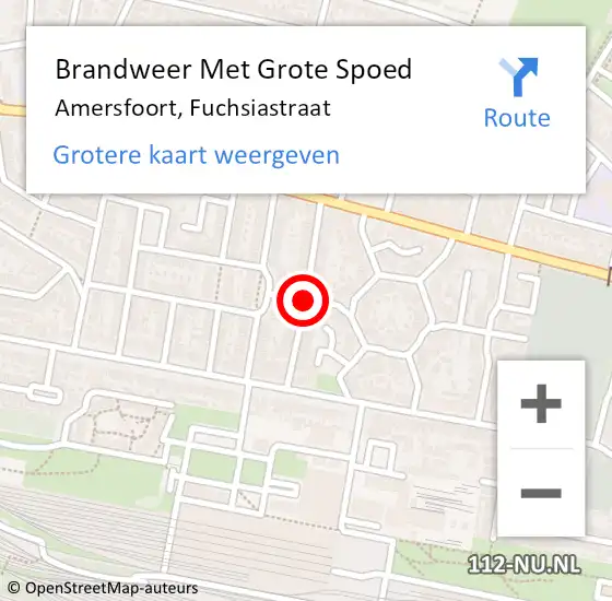 Locatie op kaart van de 112 melding: Brandweer Met Grote Spoed Naar Amersfoort, Fuchsiastraat op 27 februari 2021 17:42