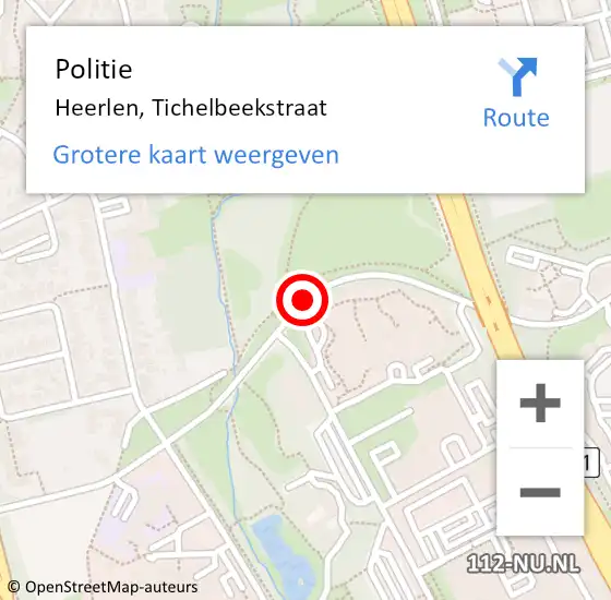 Locatie op kaart van de 112 melding: Politie Heerlen, Tichelbeekstraat op 27 februari 2021 18:45