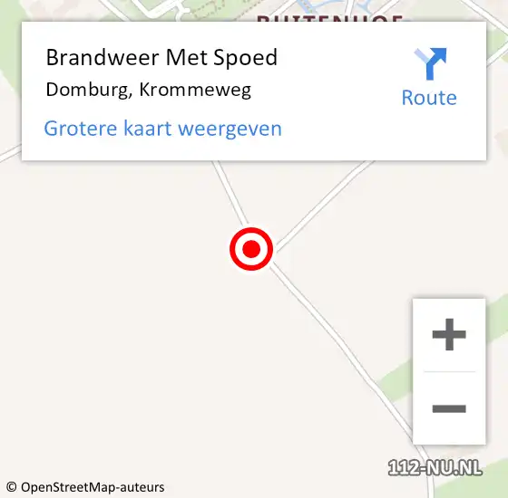 Locatie op kaart van de 112 melding: Brandweer Met Spoed Naar Domburg, Krommeweg op 27 februari 2021 19:37