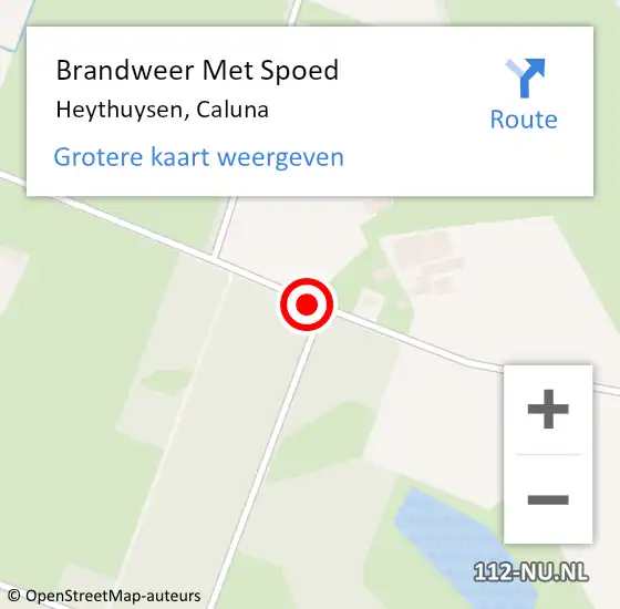 Locatie op kaart van de 112 melding: Brandweer Met Spoed Naar Heythuysen, Caluna op 27 februari 2021 19:40