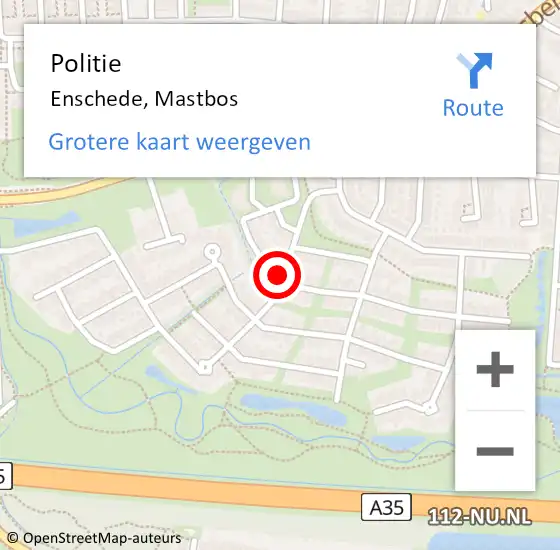 Locatie op kaart van de 112 melding: Politie Enschede, Mastbos op 27 februari 2021 19:51