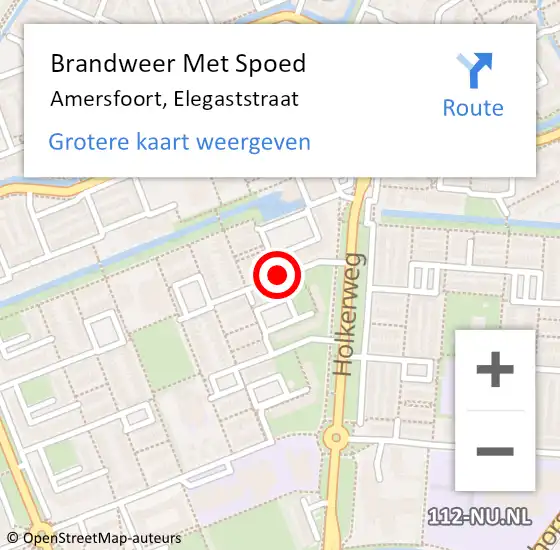 Locatie op kaart van de 112 melding: Brandweer Met Spoed Naar Amersfoort, Roelandplaats op 27 februari 2021 22:18