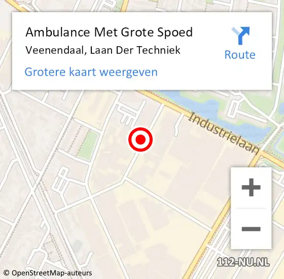 Locatie op kaart van de 112 melding: Ambulance Met Grote Spoed Naar Veenendaal, Laan Der Techniek op 28 februari 2021 00:52