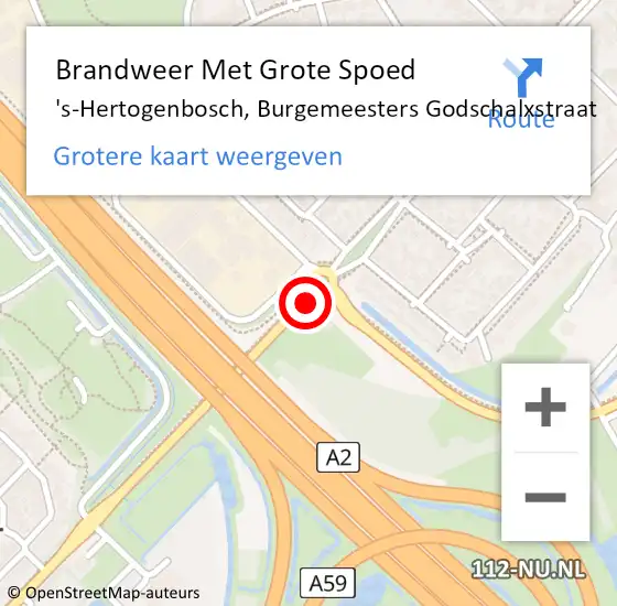 Locatie op kaart van de 112 melding: Brandweer Met Grote Spoed Naar 's-Hertogenbosch, Burgemeesters Godschalxstraat op 28 februari 2021 01:35