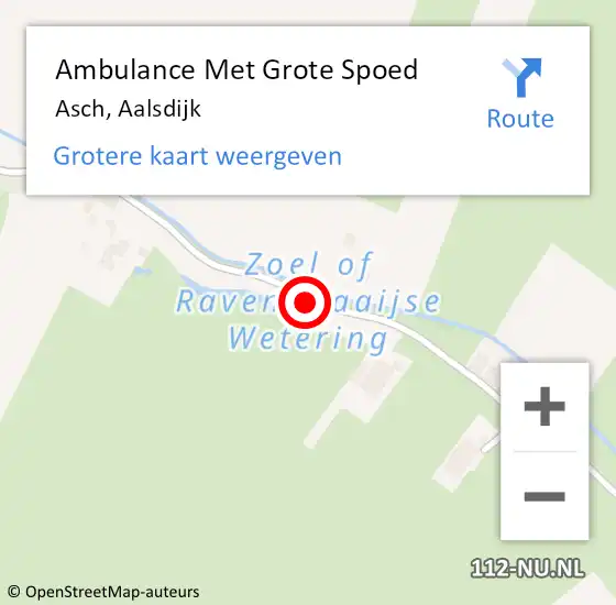 Locatie op kaart van de 112 melding: Ambulance Met Grote Spoed Naar Asch, Aalsdijk op 28 februari 2021 05:15