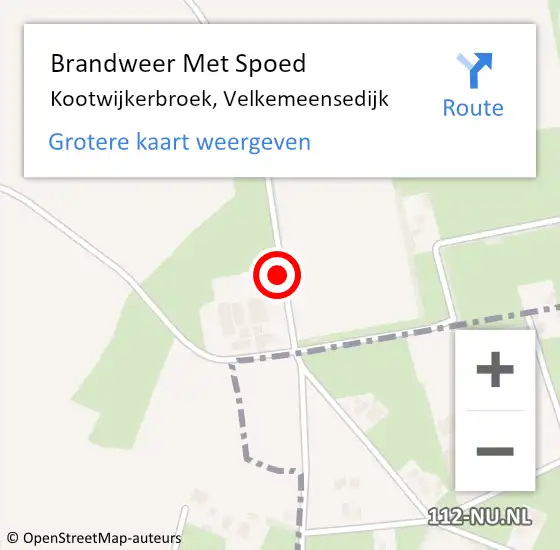 Locatie op kaart van de 112 melding: Brandweer Met Spoed Naar Kootwijkerbroek, Velkemeensedijk op 28 februari 2021 07:01