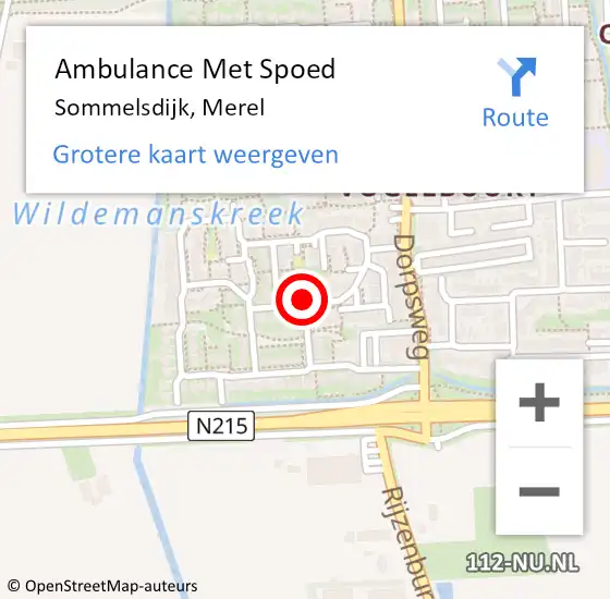 Locatie op kaart van de 112 melding: Ambulance Met Spoed Naar Sommelsdijk, Merel op 28 februari 2021 08:44