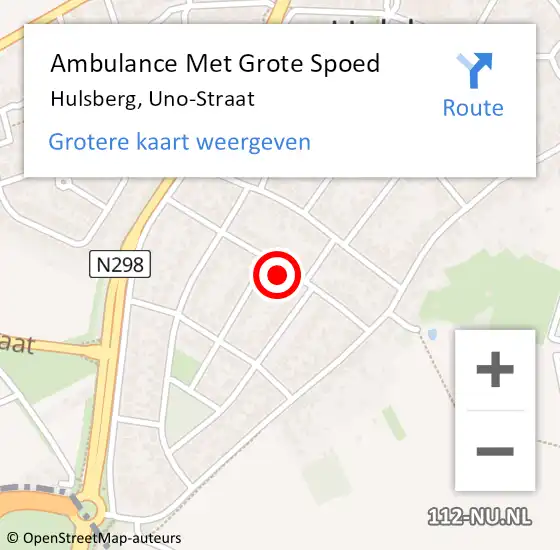 Locatie op kaart van de 112 melding: Ambulance Met Grote Spoed Naar Hulsberg, Uno-Straat op 3 oktober 2013 22:17