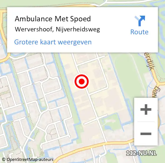Locatie op kaart van de 112 melding: Ambulance Met Spoed Naar Wervershoof, Nijverheidsweg op 28 februari 2021 11:04