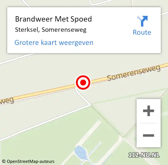 Locatie op kaart van de 112 melding: Brandweer Met Spoed Naar Sterksel, Somerenseweg op 28 februari 2021 12:44