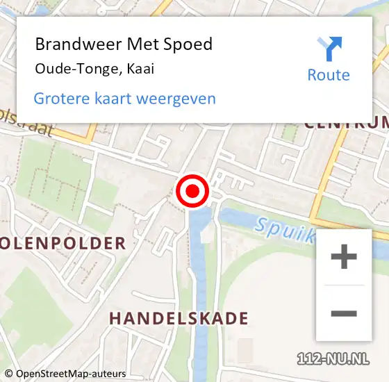 Locatie op kaart van de 112 melding: Brandweer Met Spoed Naar Oude-Tonge, Kaai op 28 februari 2021 12:49