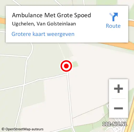 Locatie op kaart van de 112 melding: Ambulance Met Grote Spoed Naar Ugchelen, Van Golsteinlaan op 28 februari 2021 13:20