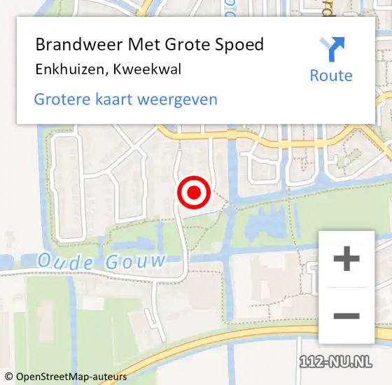 Locatie op kaart van de 112 melding: Brandweer Met Grote Spoed Naar Enkhuizen, Kweekwal op 28 februari 2021 16:36