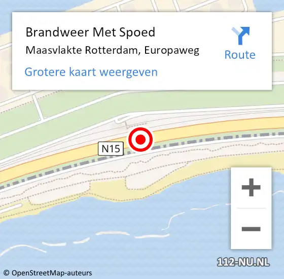 Locatie op kaart van de 112 melding: Brandweer Met Spoed Naar Maasvlakte Rotterdam, Europaweg op 28 februari 2021 16:47