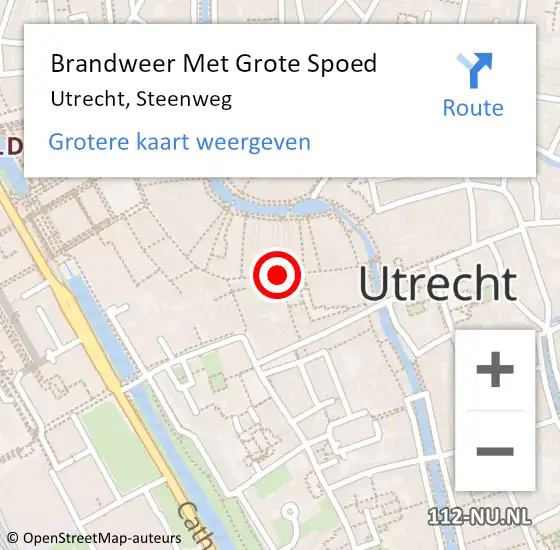 Locatie op kaart van de 112 melding: Brandweer Met Grote Spoed Naar Utrecht, Steenweg op 28 februari 2021 16:55