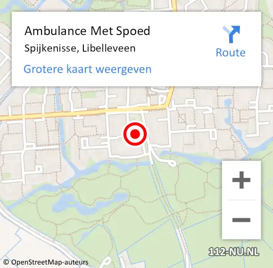 Locatie op kaart van de 112 melding: Ambulance Met Spoed Naar Spijkenisse, Libelleveen op 28 februari 2021 17:14