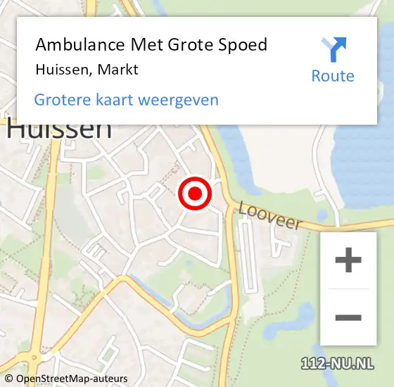 Locatie op kaart van de 112 melding: Ambulance Met Grote Spoed Naar Huissen, Markt op 28 februari 2021 18:02