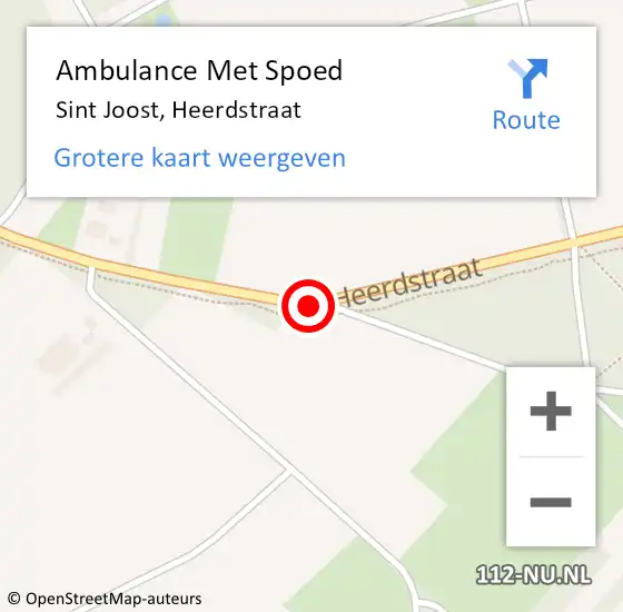 Locatie op kaart van de 112 melding: Ambulance Met Spoed Naar Sint Joost, Heerdstraat op 28 februari 2021 18:50