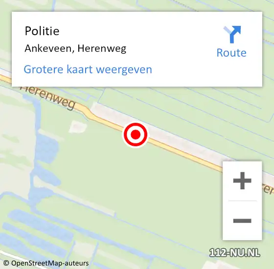 Locatie op kaart van de 112 melding: Politie Ankeveen, Herenweg op 28 februari 2021 19:43