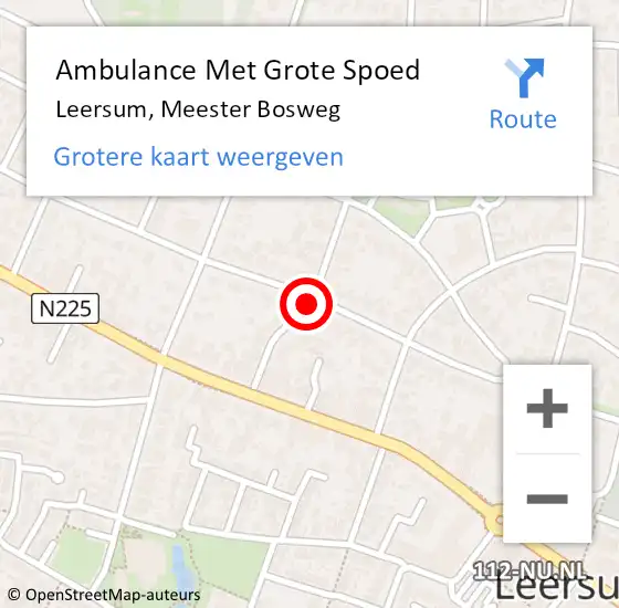 Locatie op kaart van de 112 melding: Ambulance Met Grote Spoed Naar Leersum, Meester Bosweg op 28 februari 2021 20:43