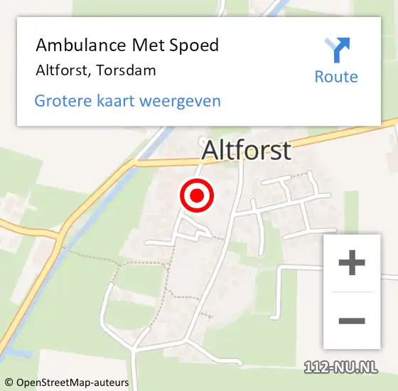 Locatie op kaart van de 112 melding: Ambulance Met Spoed Naar Altforst, Torsdam op 3 juni 2014 15:08