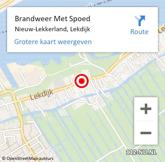 Locatie op kaart van de 112 melding: Brandweer Met Spoed Naar Nieuw-Lekkerland, Lekdijk op 3 oktober 2013 22:30