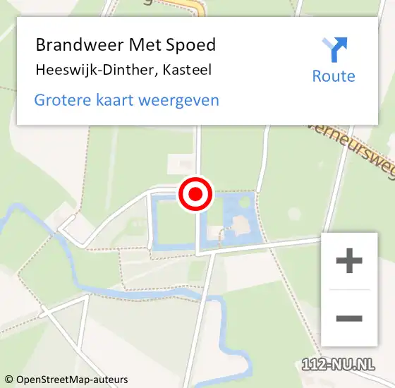 Locatie op kaart van de 112 melding: Brandweer Met Spoed Naar Heeswijk-Dinther, Kasteel op 1 maart 2021 11:36