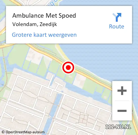 Locatie op kaart van de 112 melding: Ambulance Met Spoed Naar Volendam, Zeedijk op 1 maart 2021 13:13