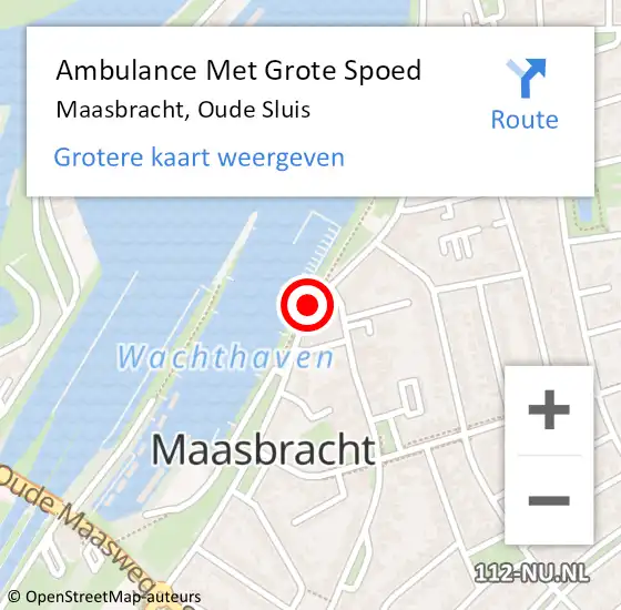 Locatie op kaart van de 112 melding: Ambulance Met Grote Spoed Naar Maasbracht, Oude Sluis op 3 juni 2014 15:45