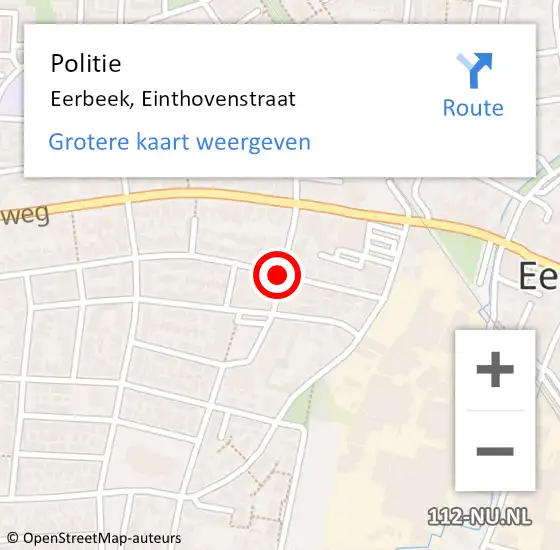 Locatie op kaart van de 112 melding: Politie Eerbeek, Einthovenstraat op 1 maart 2021 16:47