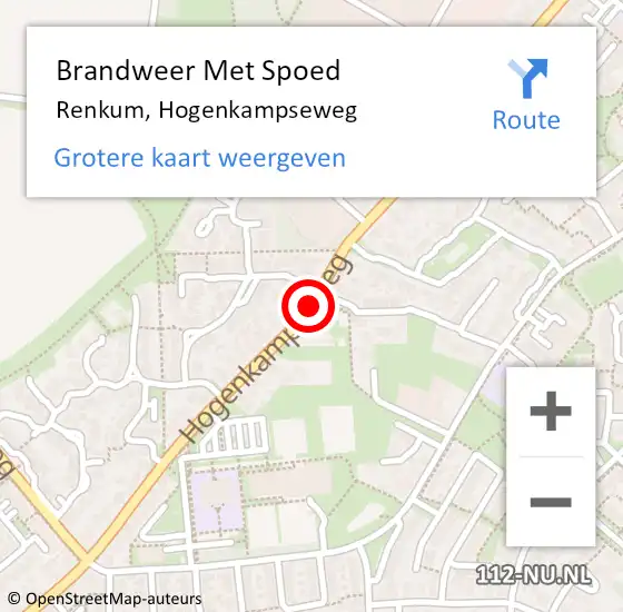 Locatie op kaart van de 112 melding: Brandweer Met Spoed Naar Renkum, Hogenkampseweg op 1 maart 2021 18:04