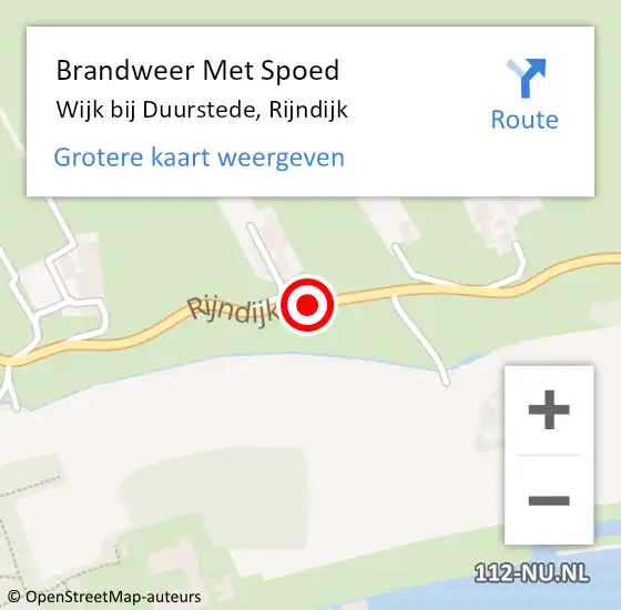 Locatie op kaart van de 112 melding: Brandweer Met Spoed Naar Wijk bij Duurstede, Rijndijk op 1 maart 2021 18:44