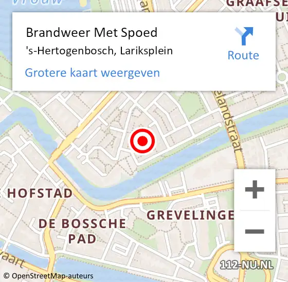 Locatie op kaart van de 112 melding: Brandweer Met Spoed Naar 's-Hertogenbosch, Lariksplein op 1 maart 2021 19:57