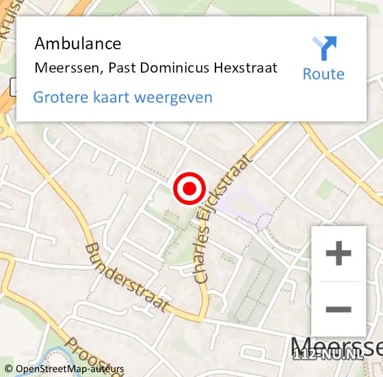 Locatie op kaart van de 112 melding: Ambulance Meerssen, Past Dominicus Hexstraat op 3 juni 2014 16:13