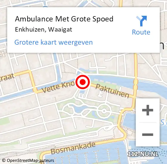 Locatie op kaart van de 112 melding: Ambulance Met Grote Spoed Naar Enkhuizen, Waaigat op 1 maart 2021 20:32