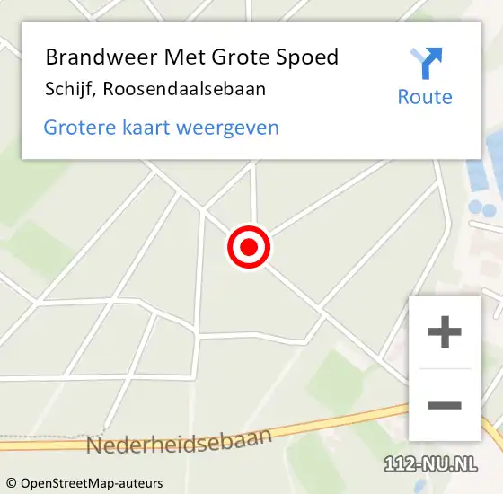 Locatie op kaart van de 112 melding: Brandweer Met Grote Spoed Naar Schijf, Roosendaalsebaan op 1 maart 2021 20:54