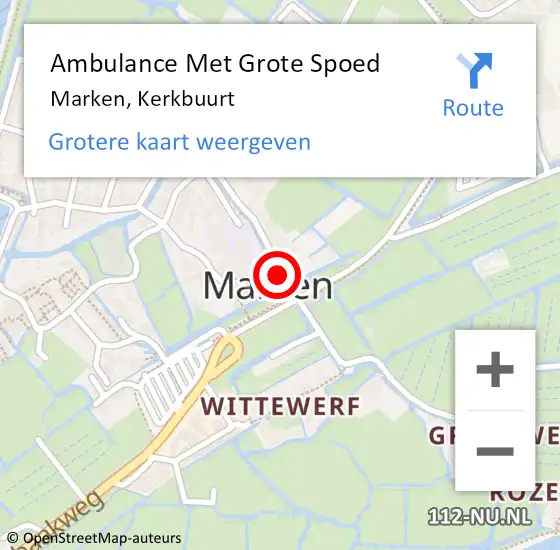 Locatie op kaart van de 112 melding: Ambulance Met Grote Spoed Naar Marken, Kerkbuurt op 1 maart 2021 23:59