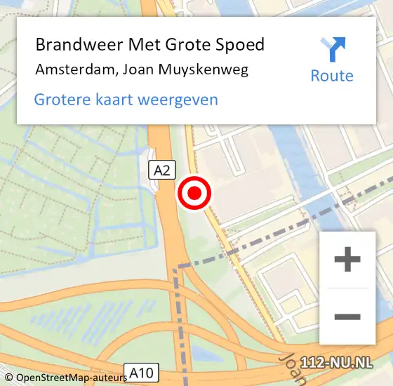 Locatie op kaart van de 112 melding: Brandweer Met Grote Spoed Naar Amsterdam, Joan Muyskenweg op 2 maart 2021 00:11