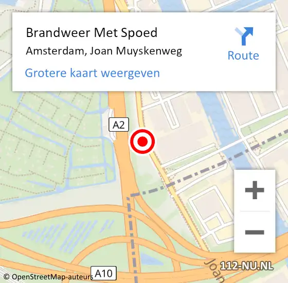 Locatie op kaart van de 112 melding: Brandweer Met Spoed Naar Amsterdam, Joan Muyskenweg op 2 maart 2021 01:08