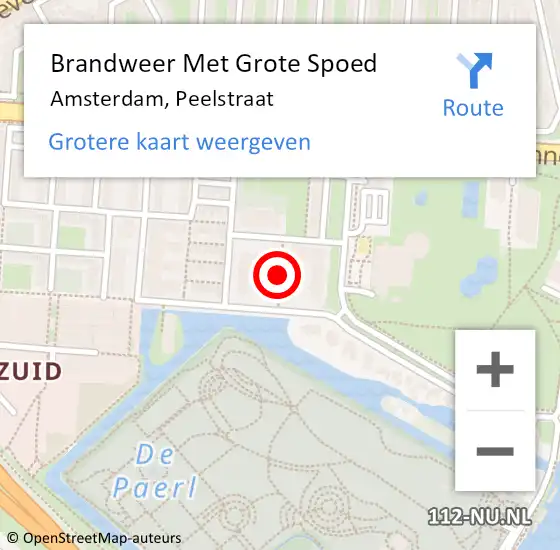 Locatie op kaart van de 112 melding: Brandweer Met Grote Spoed Naar Amsterdam, Peelstraat op 2 maart 2021 01:11