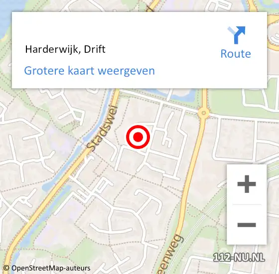 Locatie op kaart van de 112 melding:  Harderwijk, Drift op 3 maart 2021 08:02