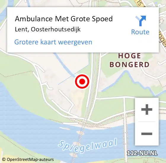 Locatie op kaart van de 112 melding: Ambulance Met Grote Spoed Naar Lent, Oosterhoutsedijk op 3 maart 2021 08:55