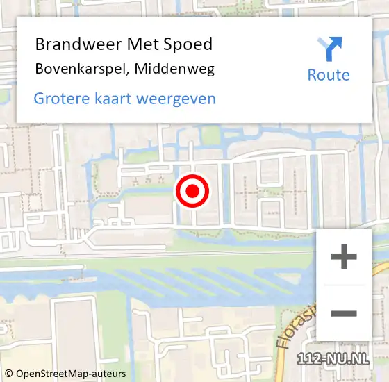 Locatie op kaart van de 112 melding: Brandweer Met Spoed Naar Bovenkarspel, Middenweg op 3 maart 2021 09:00