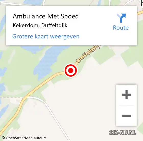 Locatie op kaart van de 112 melding: Ambulance Met Spoed Naar Kekerdom, Duffeltdijk op 3 maart 2021 11:32
