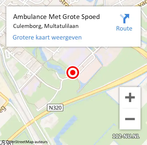 Locatie op kaart van de 112 melding: Ambulance Met Grote Spoed Naar Culemborg, Multatulilaan op 3 maart 2021 12:43